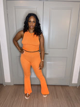 Load image into Gallery viewer, Orange Crop Top &amp; Pants